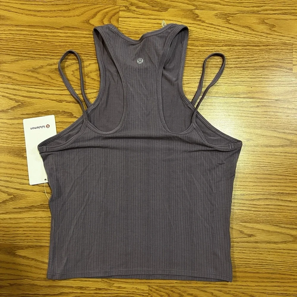 Lululemon Double-Strap Yoga Tank Top Purple Size 6 New Modal Silk - Picture 4 of 5